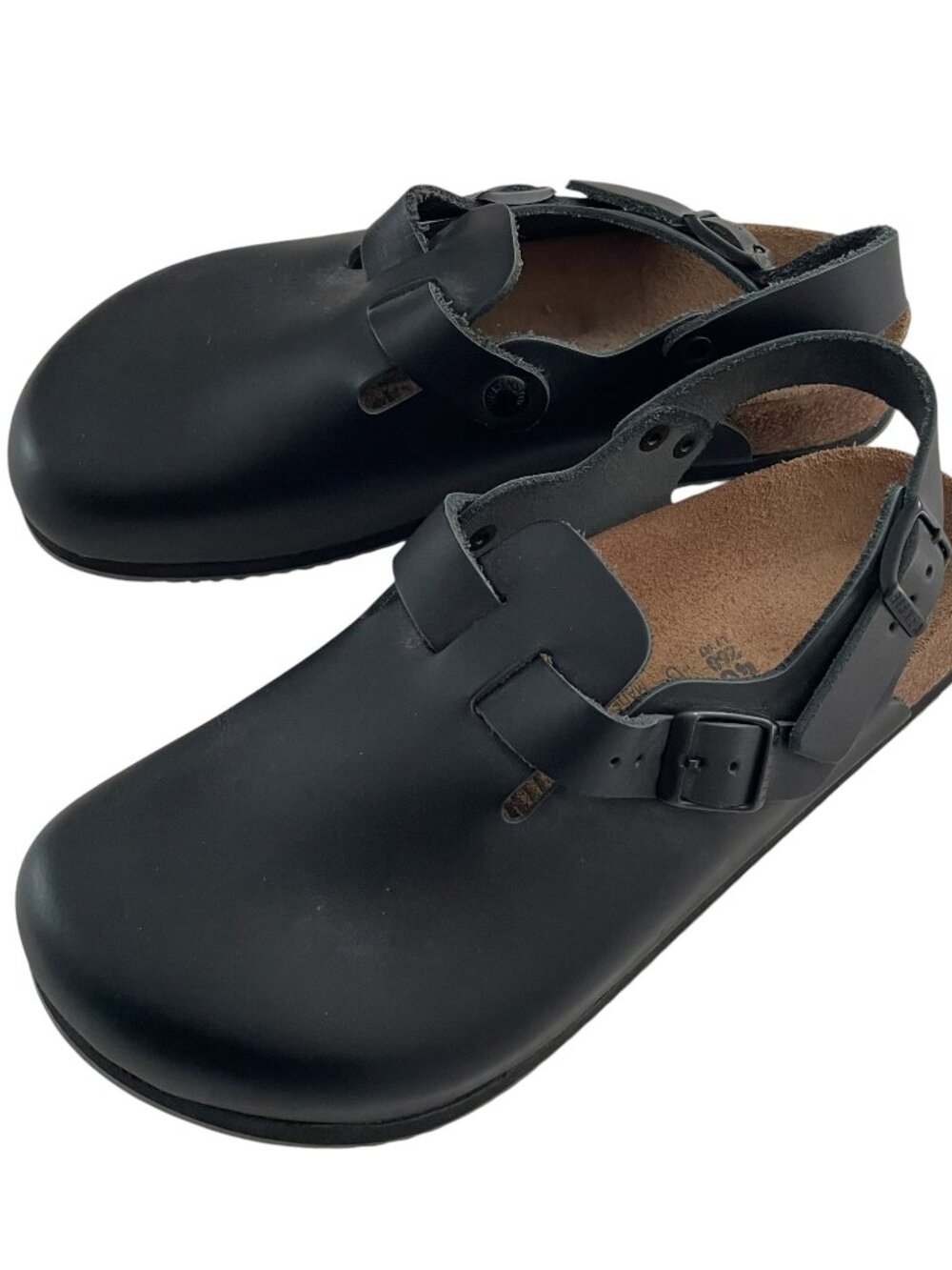 Birkenstock Tokio Super Grip Leather Clogs 40 9 / 9.5 Black Leather Sling Back